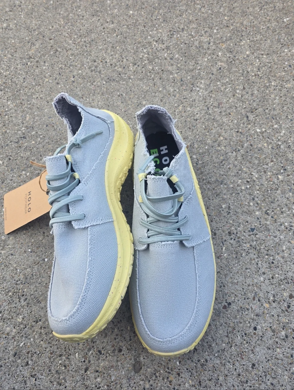 Halo Eco Lite Men’s Casual Sneakers - Light Blue with Yellow Sole Men Size 10